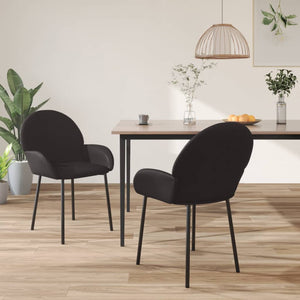 Dining Chairs 2 Pcs Black Faux Leather