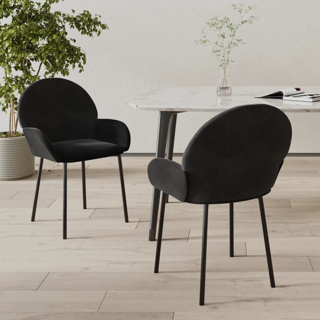 Dining Chairs 2 Pcs Black Velvet