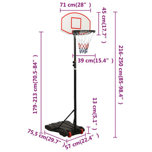 Basketball Stand White 216-250 Cm Polyethene