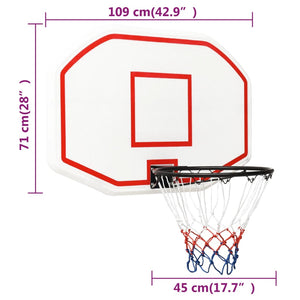 Basketball Backboard White 109X71x3 Cm Polyethene