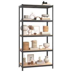 5-Layer Storage Shelf Anthracite Steel And Engineered Wood