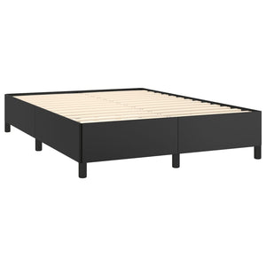 Bed Frame Black 137X187 Cm Double Size Faux Leather