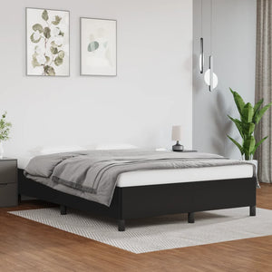 Bed Frame Black 137X187 Cm Double Size Faux Leather