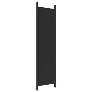 5-Panel Room Divider Black 250X200 Cm Fabric