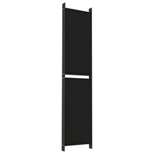 6-Panel Room Divider Black 300X220 Cm Fabric