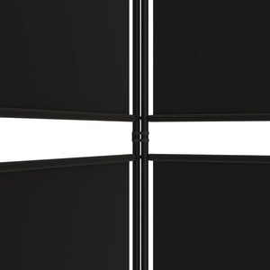 6-Panel Room Divider Black 300X220 Cm Fabric