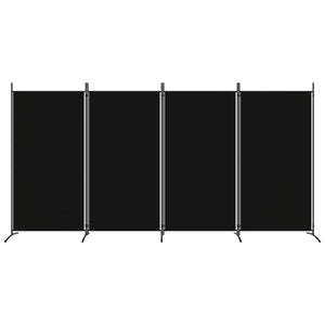 4-Panel Room Divider Black 346X180 Cm Fabric