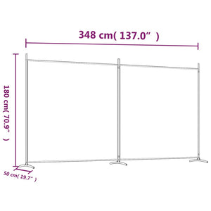 2-Panel Room Divider 348X180 Cm Fabric