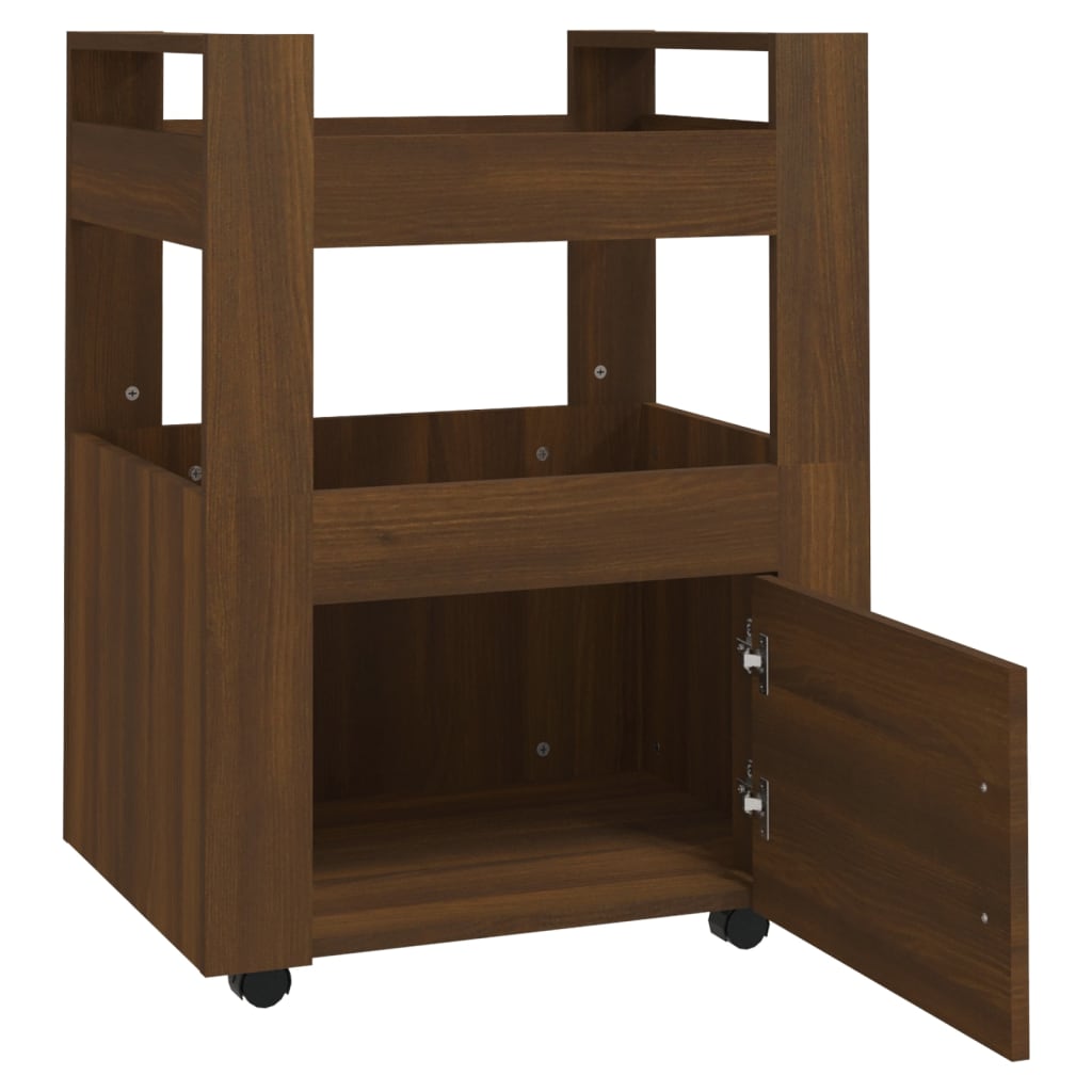 Kitchen Trolley Brown Oak 60X45x80 Cm Engineered Wood