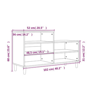 Shoe Cabinet Smoked Oak 102X36x60 Cm Engineered Wood