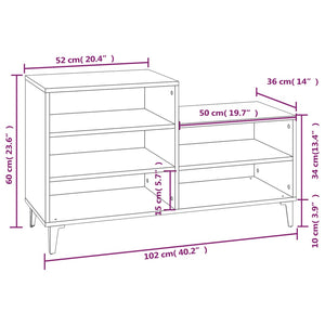 Shoe Cabinet Sonoma Oak 102X36x60 Cm Engineered Wood