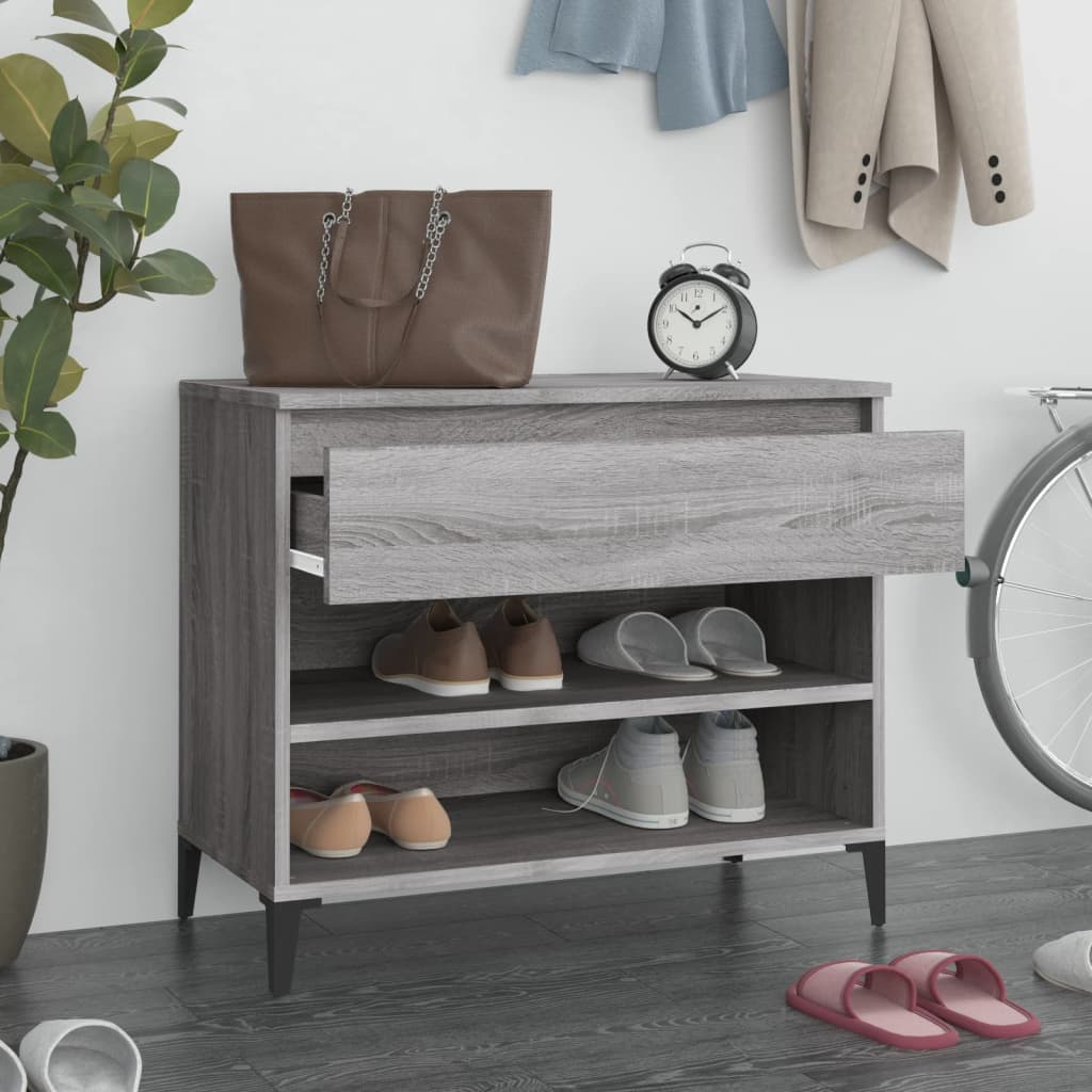 Shoe Cabinet Grey Sonoma 70X36x60 Cm Engineered Wood