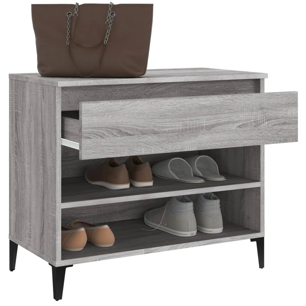 Shoe Cabinet Grey Sonoma 70X36x60 Cm Engineered Wood