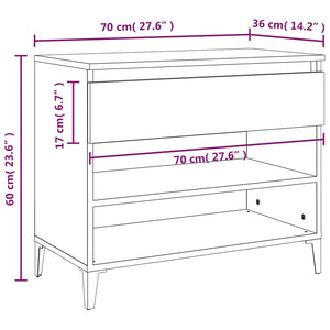 Shoe Cabinet Grey Sonoma 70X36x60 Cm Engineered Wood