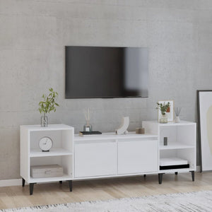 Tv Cabinet High Gloss White 160X35x55 Cm Engineered Wood