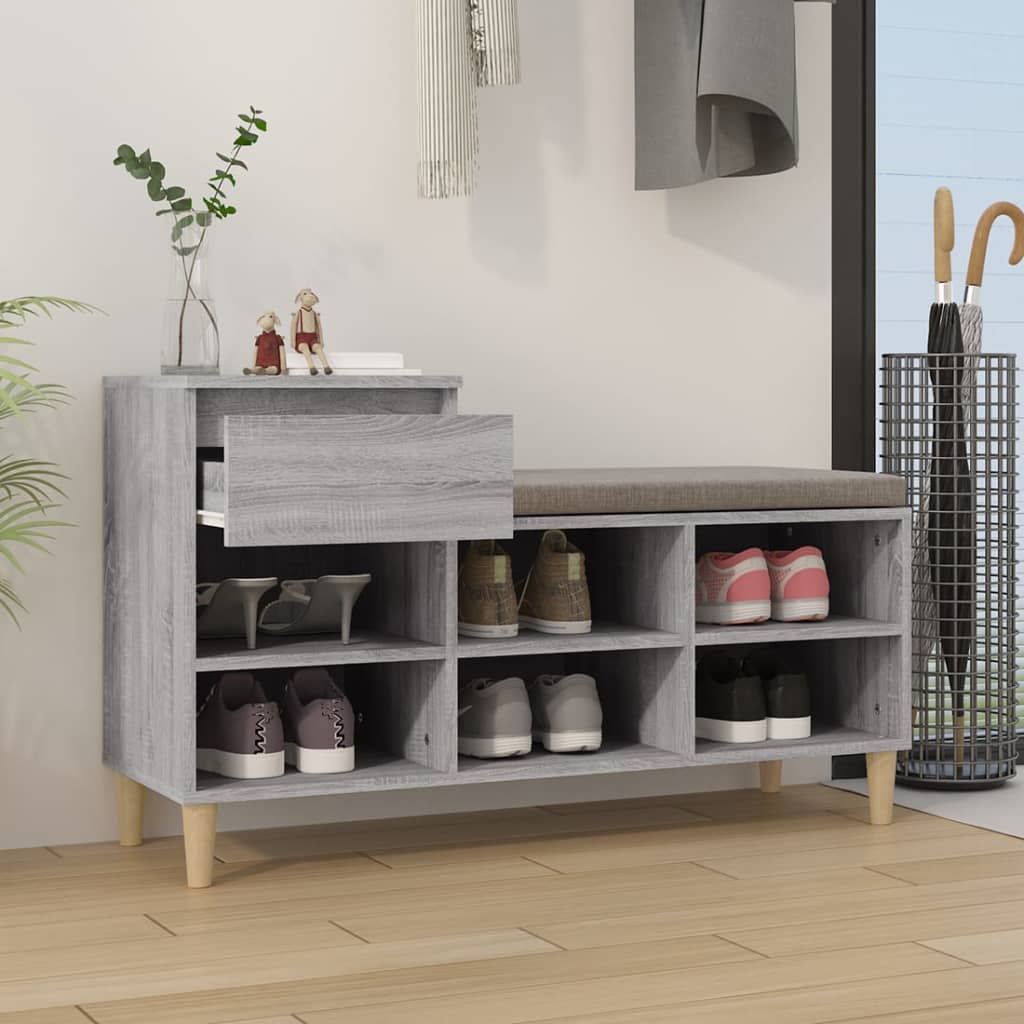 Shoe Cabinet Grey Sonoma 102X36x60 Cm Engineered Wood