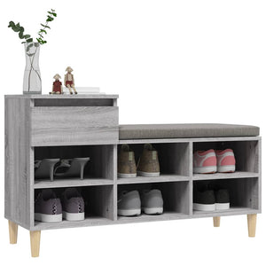 Shoe Cabinet Grey Sonoma 102X36x60 Cm Engineered Wood