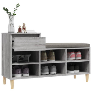 Shoe Cabinet Grey Sonoma 102X36x60 Cm Engineered Wood