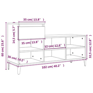 Shoe Cabinet Sonoma Oak 102X36x60 Cm Engineered Wood