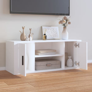 Tv Cabinet White 100X35x40 Cm Engineered Wood