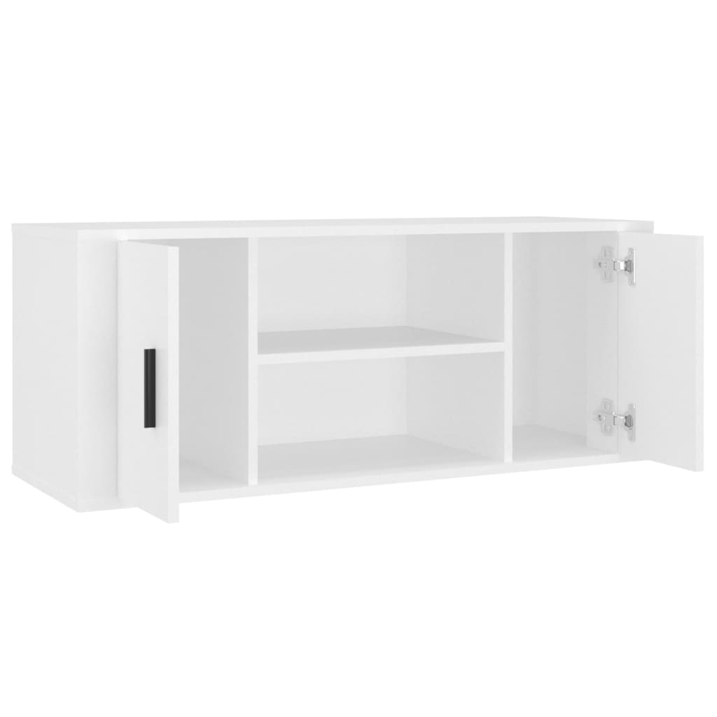 Tv Cabinet White 100X35x40 Cm Engineered Wood