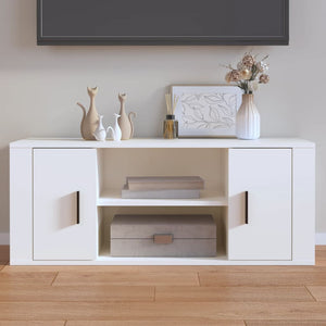 Tv Cabinet White 100X35x40 Cm Engineered Wood