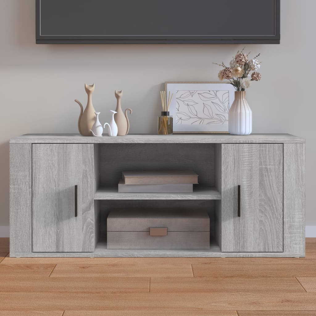 Tv Cabinet Grey Sonoma 100X35x40 Cm Engineered Wood