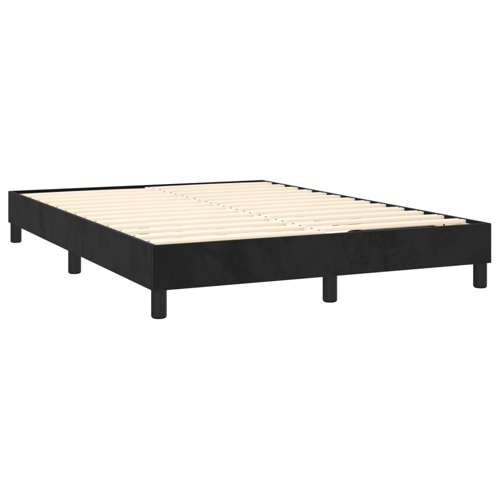 Bed Frame Black 153X203 Cm Queen Size Velvet