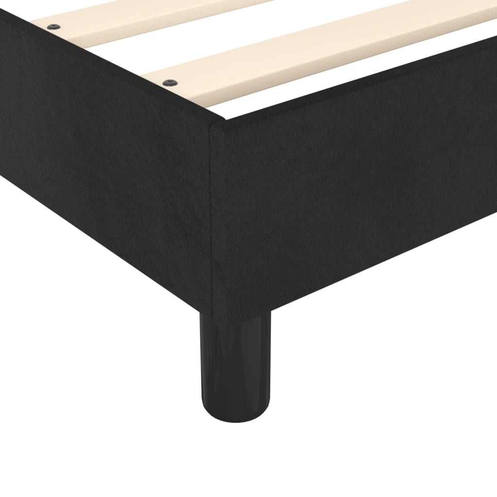 Bed Frame Black 153X203 Cm Queen Size Velvet