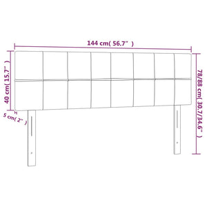 Led Headboard Dark Grey 144X5x78/88 Cm Fabric