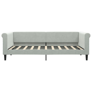 Daybed With Trundle And Drawers Light Grey 92X187 Cm Single Size Velvet