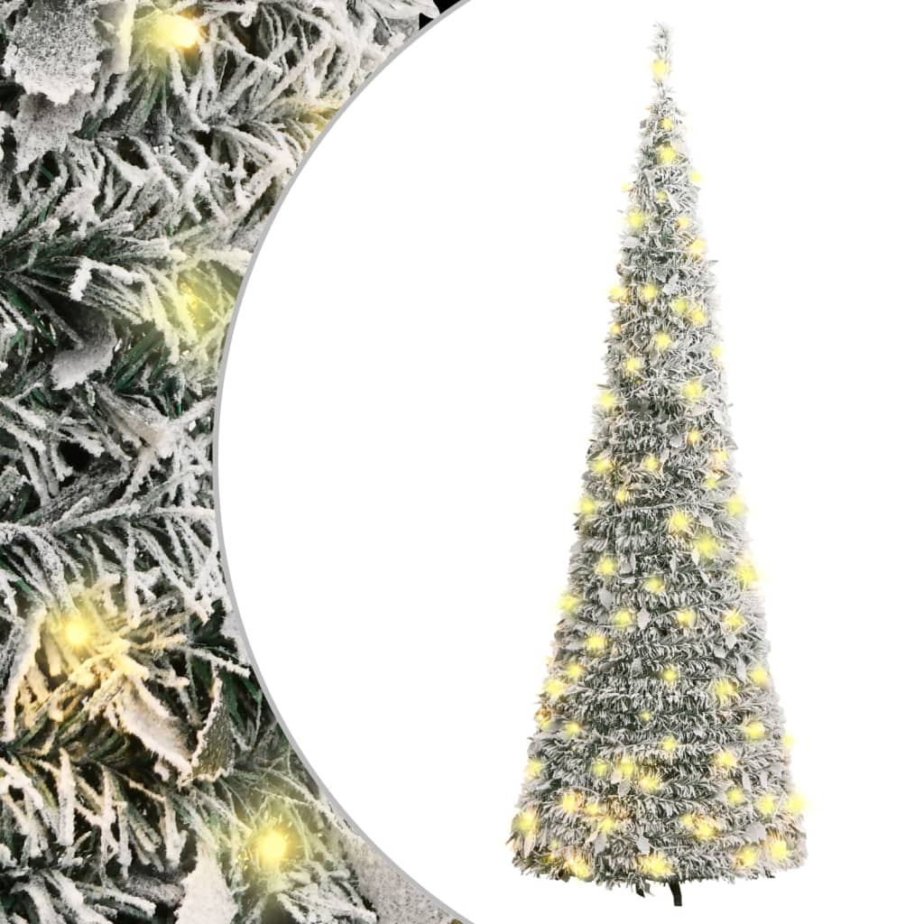 Artificial Christmas Tree Pop-Up Flocked Snow 150 Leds 180 Cm