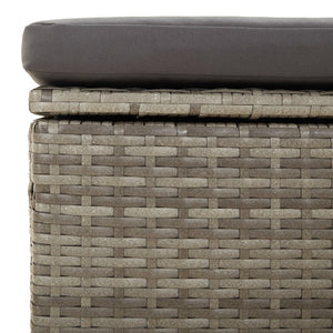 3 Piece Garden Lounge Set With Cushions Grey Poly Rattan