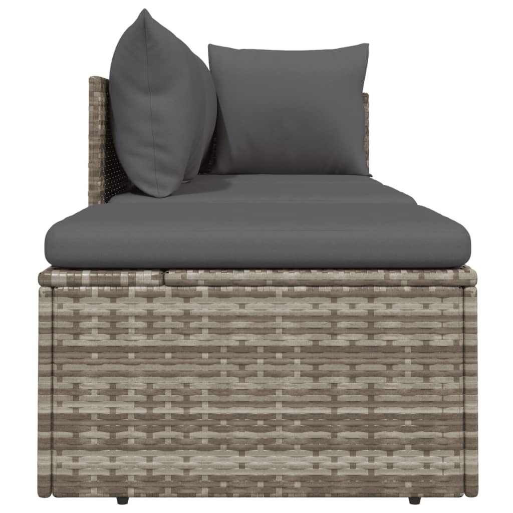 3 Piece Garden Lounge Set With Cushions Grey Poly Rattan