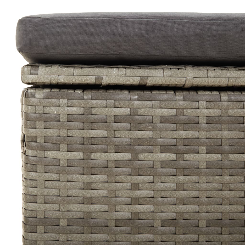 3 Piece Garden Lounge Set With Cushions Grey Poly Rattan