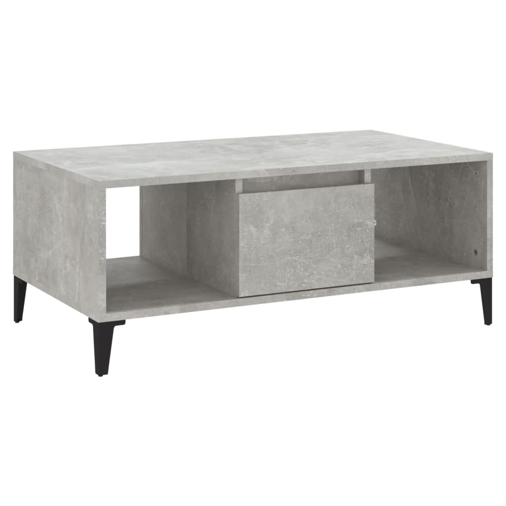 Coffee Table Concrete Grey 90X50x36.5 Cm Engineered Wood