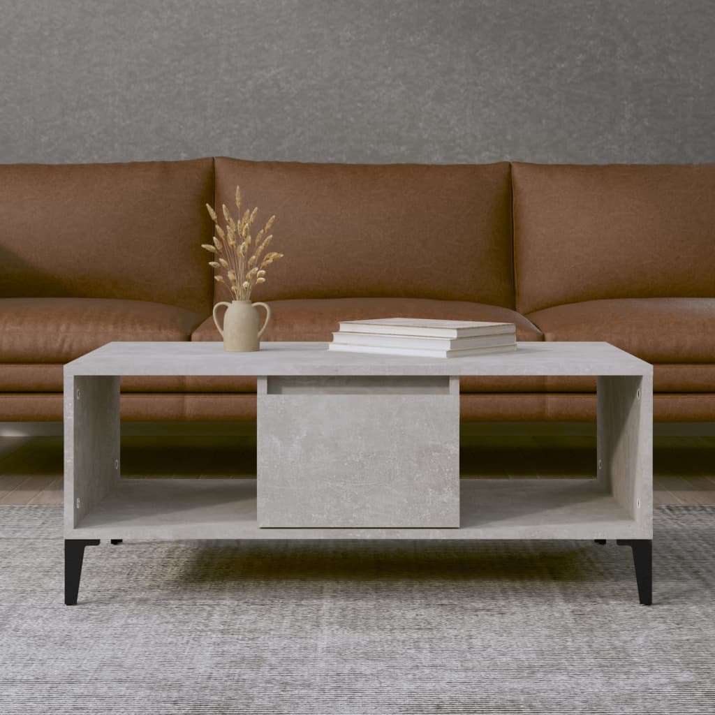 Coffee Table Concrete Grey 90X50x36.5 Cm Engineered Wood