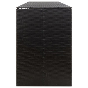 Quadruple Wheelie Bin Shed Black 274X80x117 Cm Poly Rattan