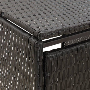 Quadruple Wheelie Bin Shed Black 274X80x117 Cm Poly Rattan