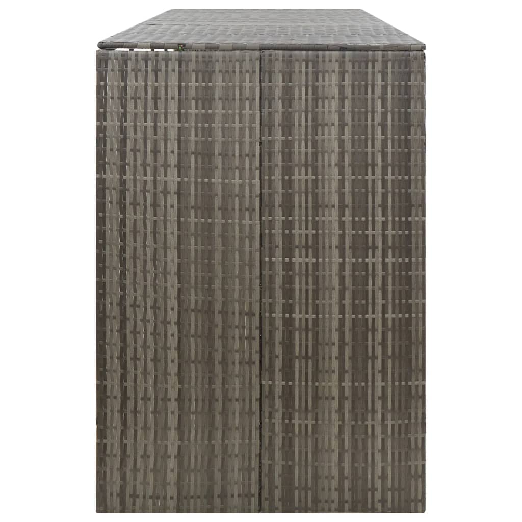 Quadruple Wheelie Bin Shed Grey 274X80x117 Cm Poly Rattan
