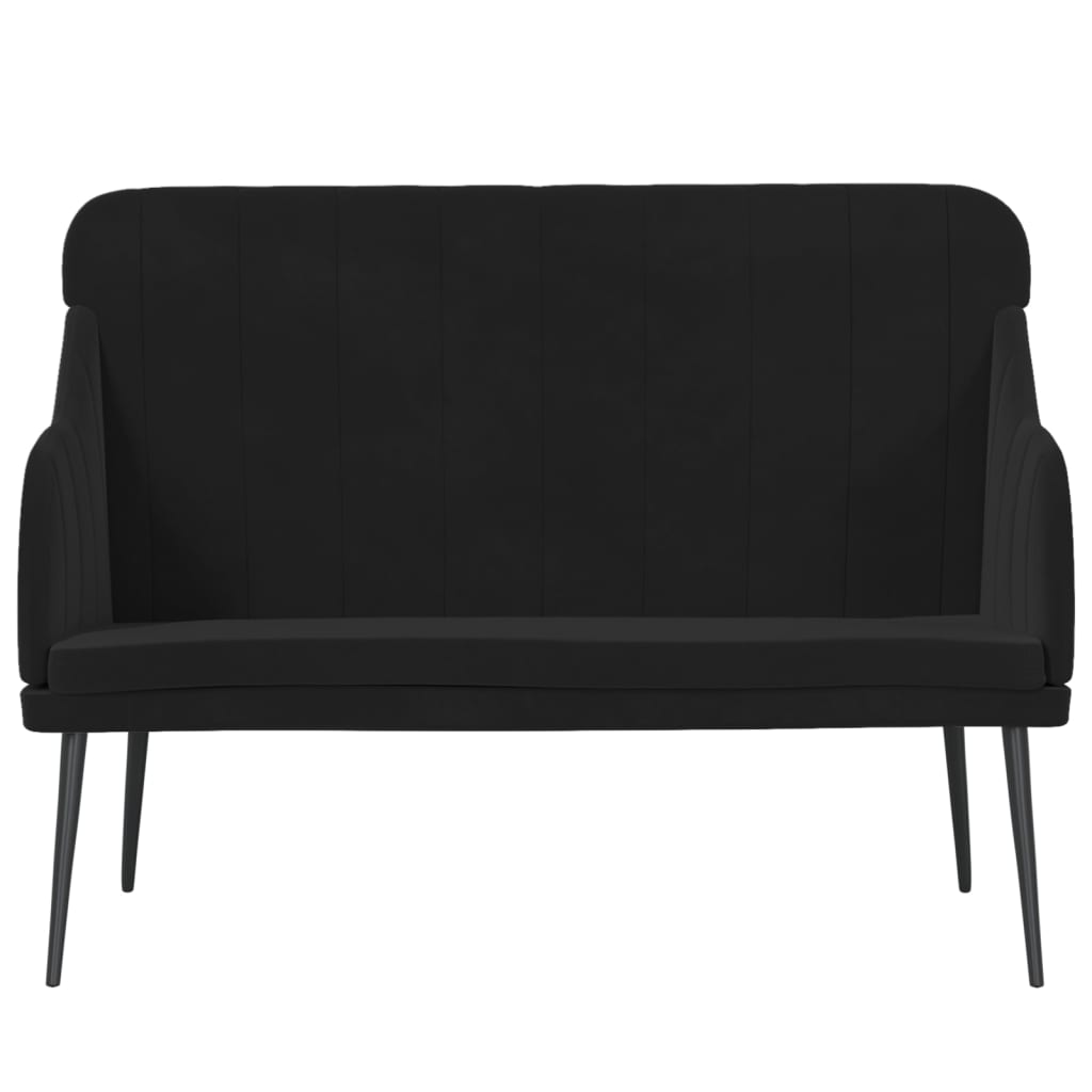 Bench Black 110X76x80 Cm Velvet