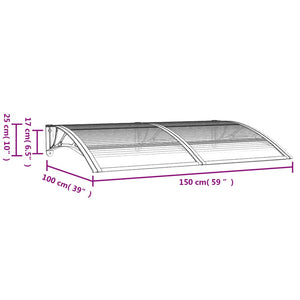 Door Canopy Black 150X100 Cm Polycarbonate