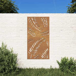 Garden Wall Decoration 105X55 Cm Corten Steel Leaf Design