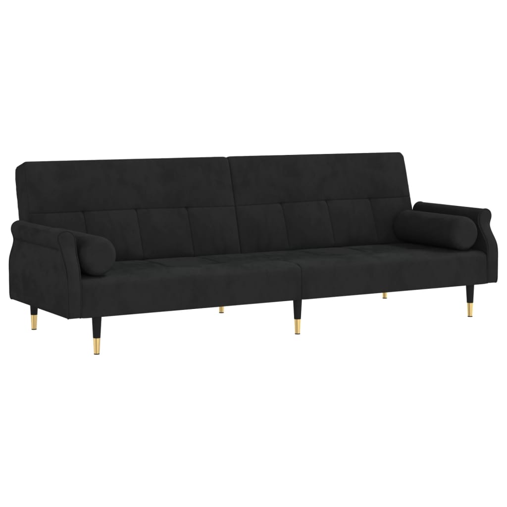 Sofa Bed With Cushions Black Velvet