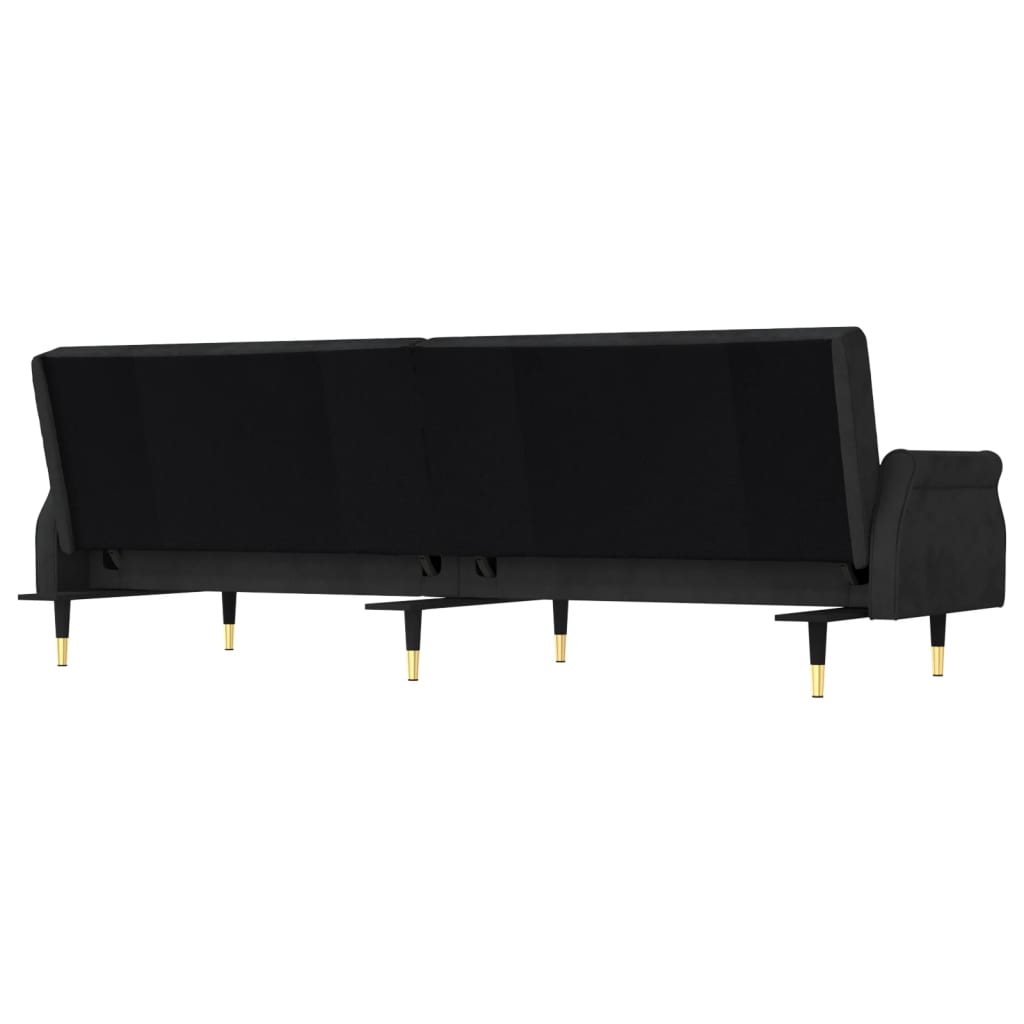 Sofa Bed With Cushions Black Velvet