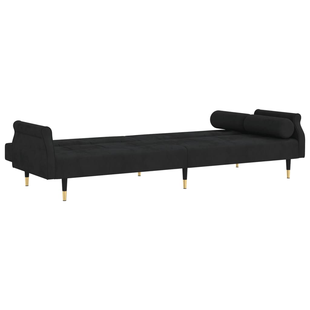 Sofa Bed With Cushions Black Velvet