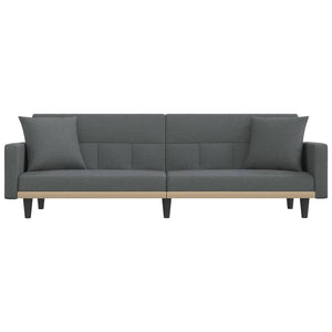 Sofa Bed With Cushions Dark Grey Fabric