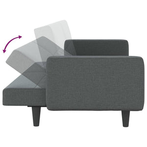 Sofa Bed With Cushions Dark Grey Fabric