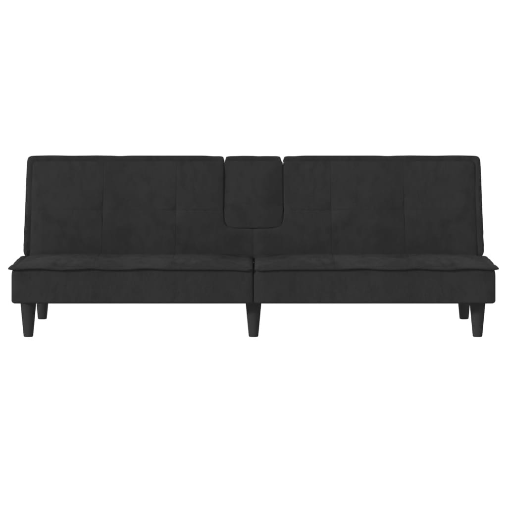 Sofa Bed With Cup Holders Black Velvet