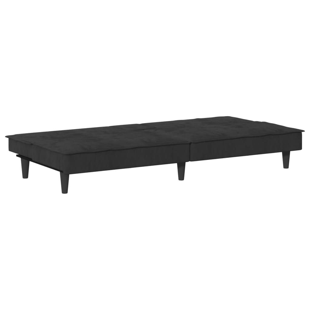 Sofa Bed With Cup Holders Black Velvet